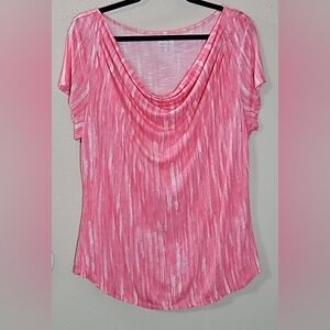 Apt. 9 Essentials Pink Drape Neck Cap Sleeve Blouse Size XL